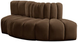 Arc Brown Velvet Modular Sofa 103Brown-S3E Meridian Furniture