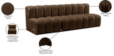 Arc Brown Velvet Modular Sofa 103Brown-S3F Meridian Furniture