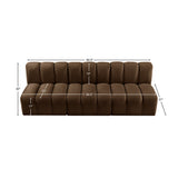 Arc Brown Velvet Modular Sofa 103Brown-S3F Meridian Furniture