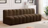 Arc Brown Velvet Modular Sofa 103Brown-S3F Meridian Furniture