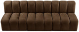 Arc Brown Velvet Modular Sofa 103Brown-S3F Meridian Furniture