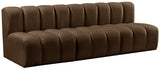 Arc Brown Velvet Modular Sofa 103Brown-S3F Meridian Furniture