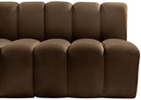 Arc Brown Velvet Modular Sofa 103Brown-S3F Meridian Furniture