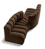 Arc Brown Velvet Modular Sofa 103Brown-S4A Meridian Furniture