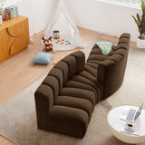 Arc Brown Velvet Modular Sofa 103Brown-S4A Meridian Furniture