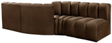 Arc Brown Velvet Modular Sofa 103Brown-S4A Meridian Furniture