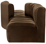 Arc Brown Velvet Modular Sofa 103Brown-S4A Meridian Furniture