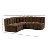 Arc Brown Velvet Modular Sofa 103Brown-S4B Meridian Furniture