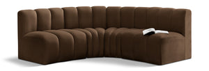 Arc Brown Velvet Modular Sofa 103Brown-S4B Meridian Furniture