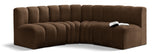 Arc Brown Velvet Modular Sofa 103Brown-S4B Meridian Furniture