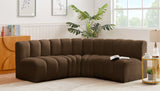 Arc Brown Velvet Modular Sofa 103Brown-S4B Meridian Furniture