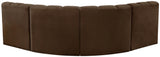 Arc Brown Velvet Modular Sofa 103Brown-S4B Meridian Furniture