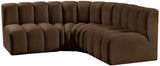 Arc Brown Velvet Modular Sofa 103Brown-S4B Meridian Furniture