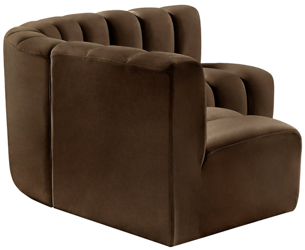 Arc Brown Velvet Modular Sofa 103Brown-S4B Meridian Furniture