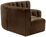 Arc Brown Velvet Modular Sofa 103Brown-S4B Meridian Furniture