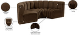 Arc Brown Velvet Modular Sofa 103Brown-S4C Meridian Furniture