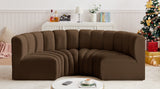 Arc Brown Velvet Modular Sofa 103Brown-S4C Meridian Furniture