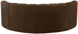 Arc Brown Velvet Modular Sofa 103Brown-S4C Meridian Furniture