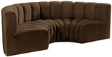 Arc Brown Velvet Modular Sofa 103Brown-S4C Meridian Furniture