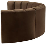 Arc Brown Velvet Modular Sofa 103Brown-S4C Meridian Furniture