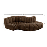 Arc Brown Velvet Modular Sofa 103Brown-S4D Meridian Furniture