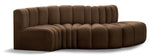 Arc Brown Velvet Modular Sofa 103Brown-S4D Meridian Furniture