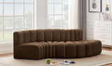 Arc Brown Velvet Modular Sofa 103Brown-S4D Meridian Furniture