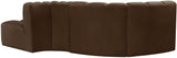 Arc Brown Velvet Modular Sofa 103Brown-S4D Meridian Furniture