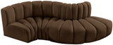 Arc Brown Velvet Modular Sofa 103Brown-S4D Meridian Furniture