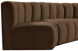 Arc Brown Velvet Modular Sofa 103Brown-S4D Meridian Furniture