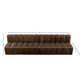 Arc Brown Velvet Modular Sofa 103Brown-S4E Meridian Furniture