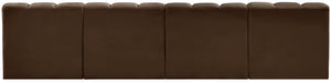 Arc Brown Velvet Modular Sofa 103Brown-S4E Meridian Furniture