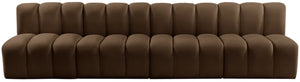 Arc Brown Velvet Modular Sofa 103Brown-S4E Meridian Furniture