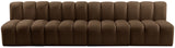 Arc Brown Velvet Modular Sofa 103Brown-S4E Meridian Furniture