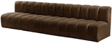 Arc Brown Velvet Modular Sofa 103Brown-S4E Meridian Furniture