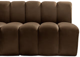 Arc Brown Velvet Modular Sofa 103Brown-S4E Meridian Furniture