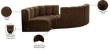 Arc Brown Velvet Modular Sofa 103Brown-S4F Meridian Furniture