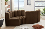 Arc Brown Velvet Modular Sofa 103Brown-S4F Meridian Furniture