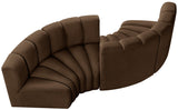 Arc Brown Velvet Modular Sofa 103Brown-S4F Meridian Furniture