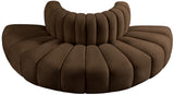 Arc Brown Velvet Modular Sofa 103Brown-S4G Meridian Furniture