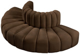 Arc Brown Velvet Modular Sofa 103Brown-S4G Meridian Furniture