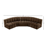 Arc Brown Velvet Modular Sofa 103Brown-S5A Meridian Furniture