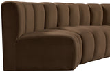 Arc Brown Velvet Modular Sofa 103Brown-S5A Meridian Furniture