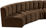 Arc Brown Velvet Modular Sofa 103Brown-S5A Meridian Furniture