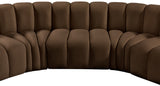 Arc Brown Velvet Modular Sofa 103Brown-S5A Meridian Furniture