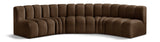 Arc Brown Velvet Modular Sofa 103Brown-S5A Meridian Furniture