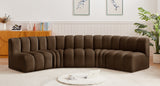 Arc Brown Velvet Modular Sofa 103Brown-S5A Meridian Furniture