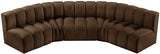 Arc Brown Velvet Modular Sofa 103Brown-S5A Meridian Furniture