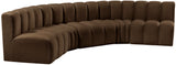 Arc Brown Velvet Modular Sofa 103Brown-S5A Meridian Furniture