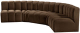 Arc Brown Velvet Modular Sofa 103Brown-S5A Meridian Furniture